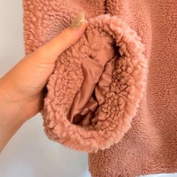 Sage the Label Sherpa Teddy Coat in Blush Pink size Medium - Picture 7 of 11
